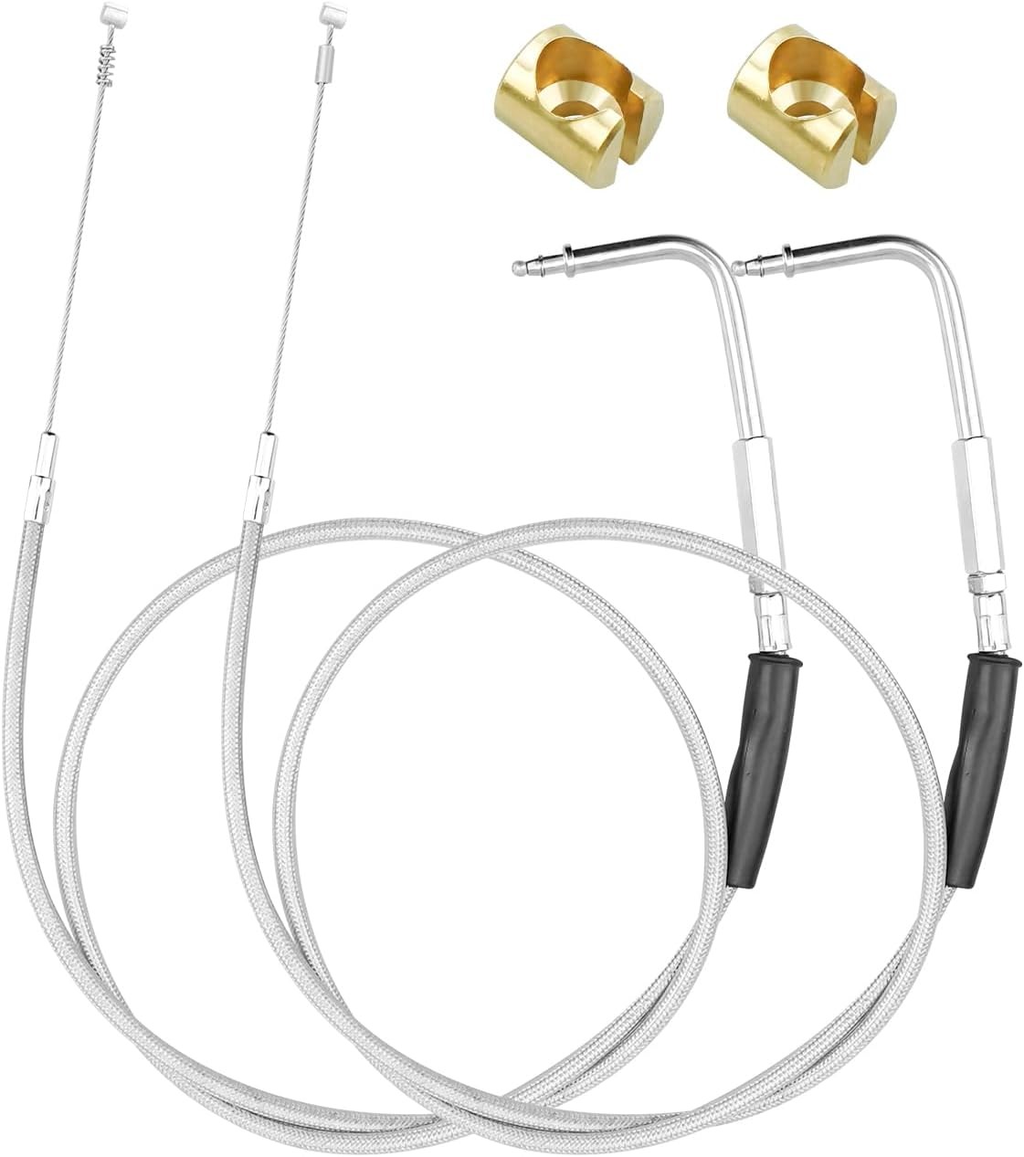 Stainless Steel Throttle and Idle Cable Set fits Harley Davidson 42\