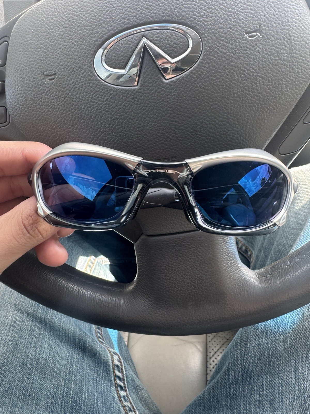 Vintage Oakley Splice FMJ Crystal Black w/Ice iridium lens SKU 03-723 Vintage Oakley Splice FMJ Crystal Black w/Ice iridium lens SKU 03-723