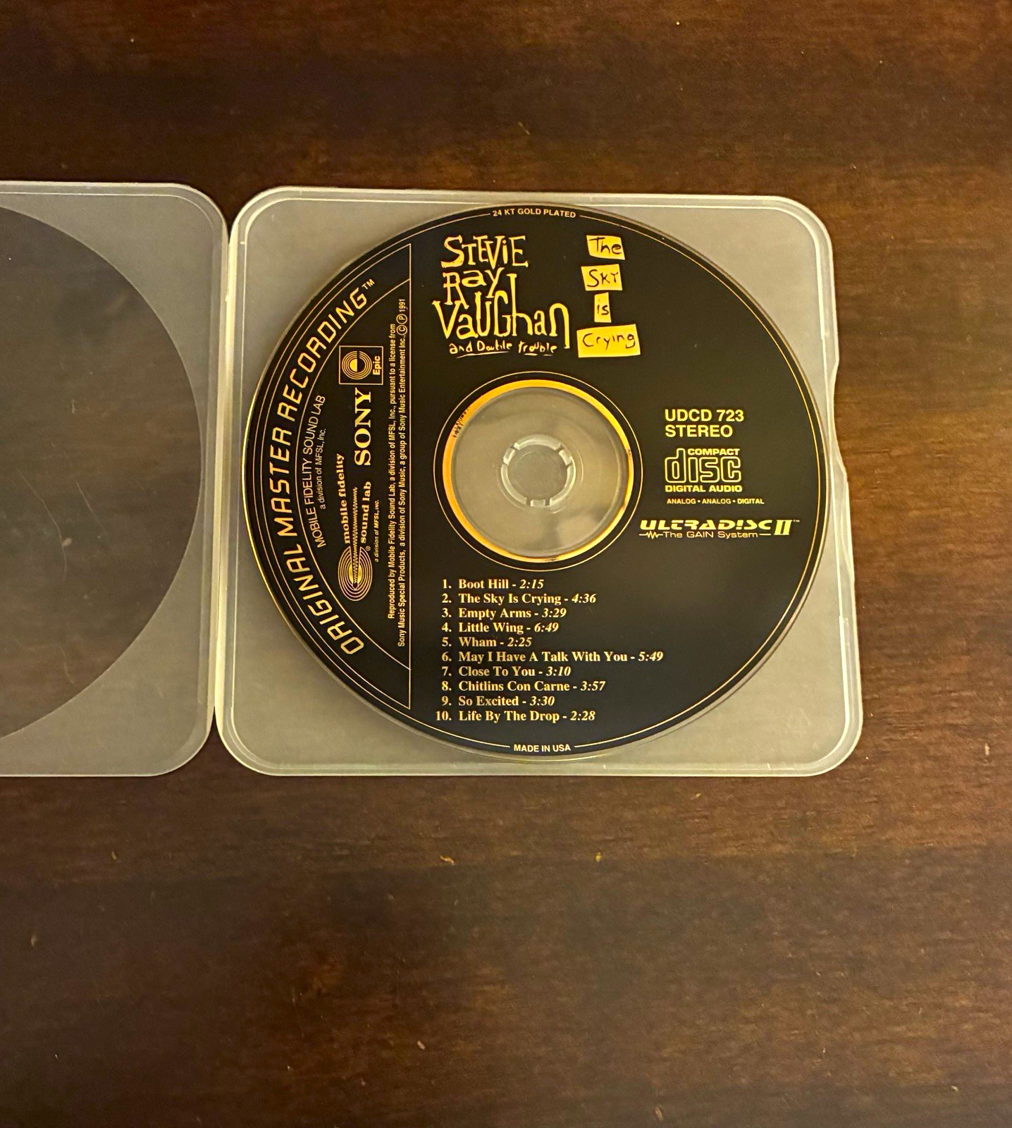 Stevie Ray Vaughan & Double Trouble The Sky Is Crying 24k Gold DISC ONLY