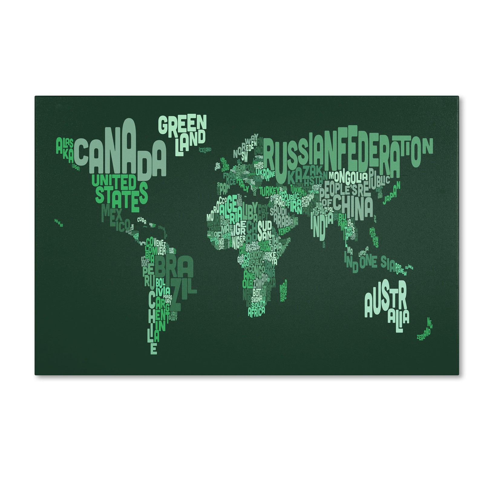 Trademark Fine Art Map of The World by Michael Tompsett, 30 by 47-Inch