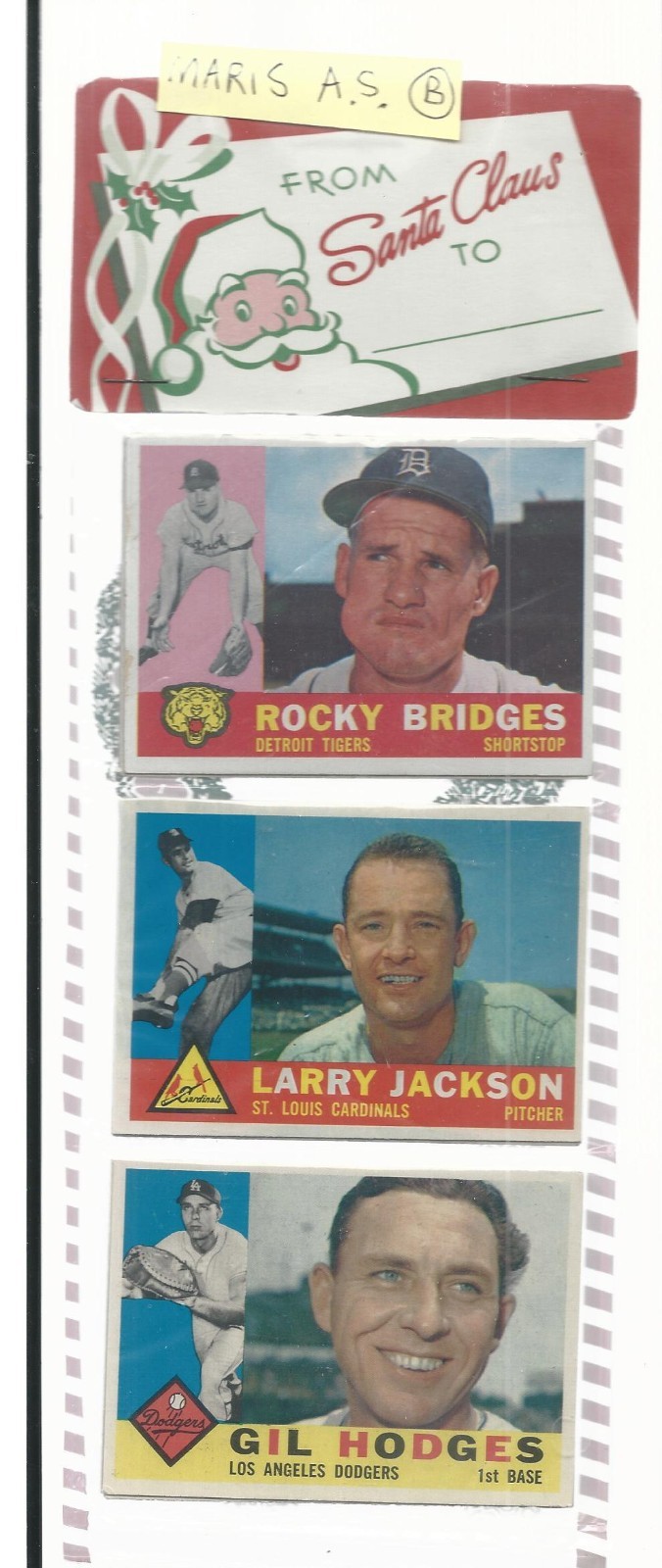 1960 TOPPS Christmas RACK PACK W HOF GIL HODGES/ROGER MARIS ALL STAR/POS MANTLE