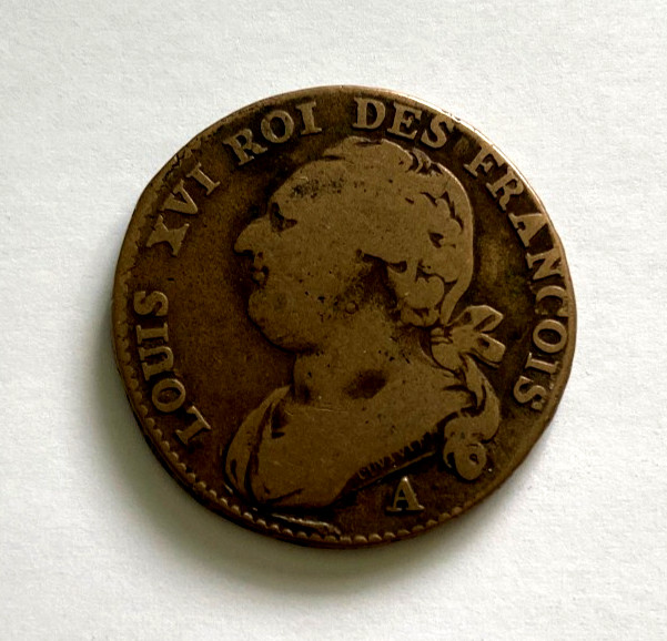 France 1792 Louis XVI 2 Sols French Revolution Coin Fine Exact Coin Shown DL991
