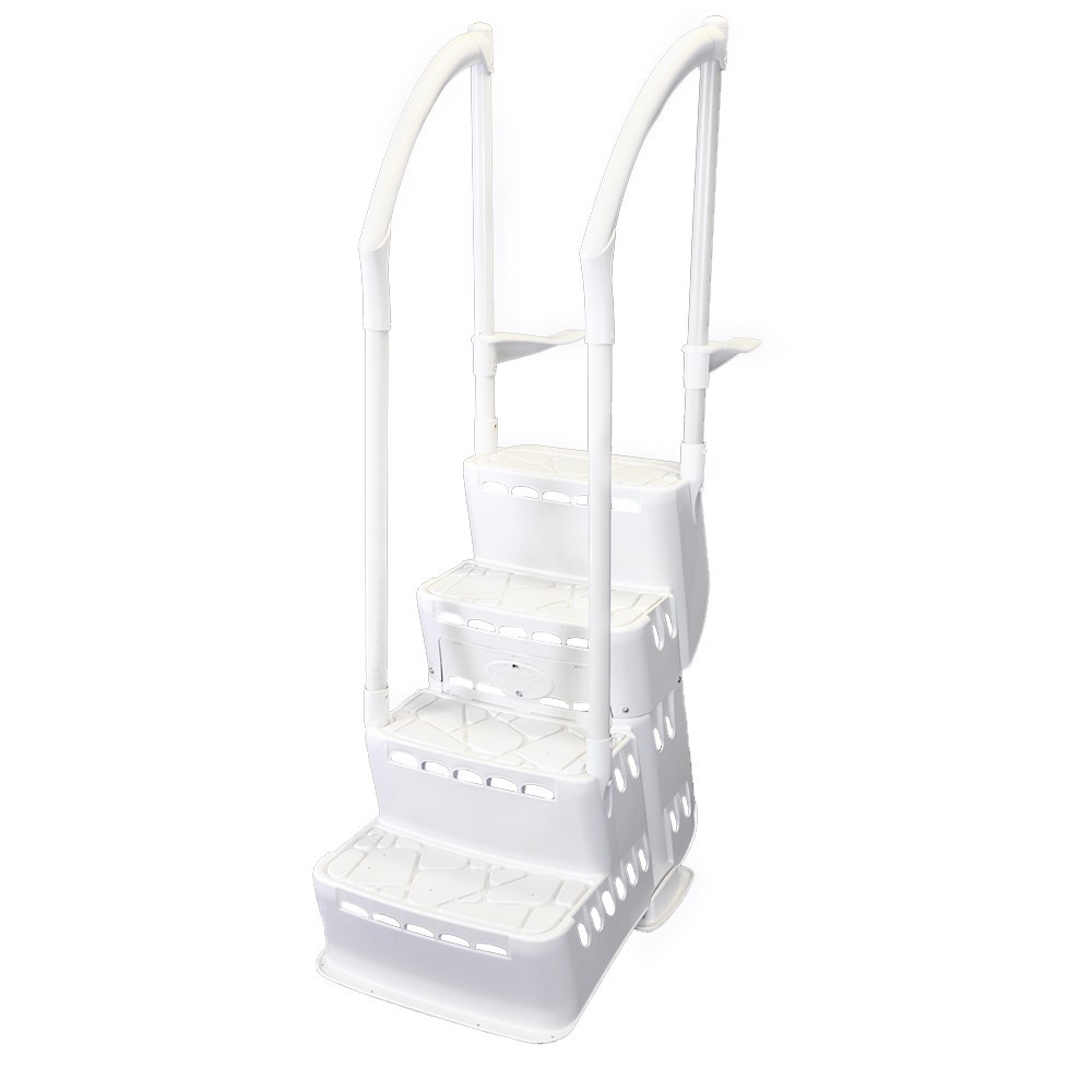 Innovaplas Biltmor In-Pool Above Ground Pool Step w 2 Handrail & Deck Mounts