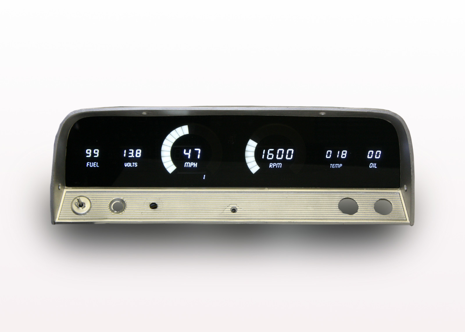 1964-1966 Chevy Truck Digital Dash Panel White LED Gauges Made In The USA