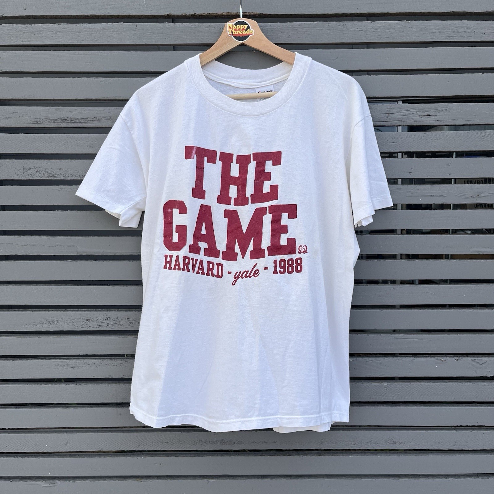 Vintage 80s Harvard Yale “The Game” Single Stitch Graphic Shirt Made In USA Sz L