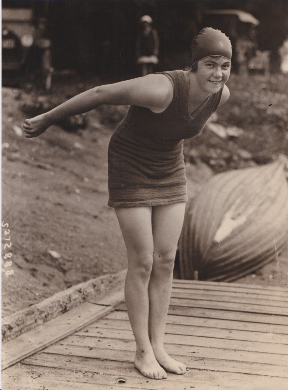 1919 Press Photo Gertrude Artelt, World 's Backstroke Swimming Champion