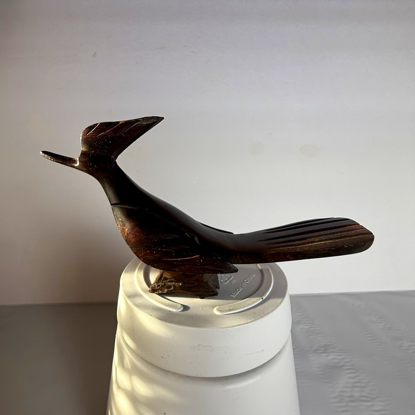 Vintage Hand Carved Ironwood Roadrunner Sculpture Bird Figurine 7