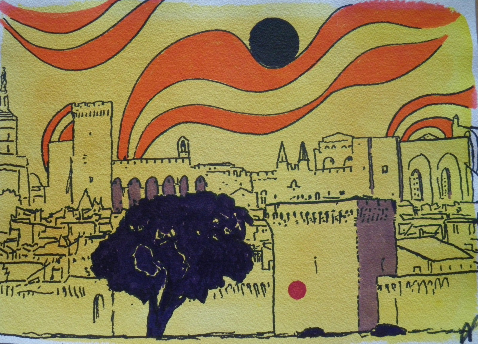 André Francis (1925-2019) (081) - watercolor - Avignon