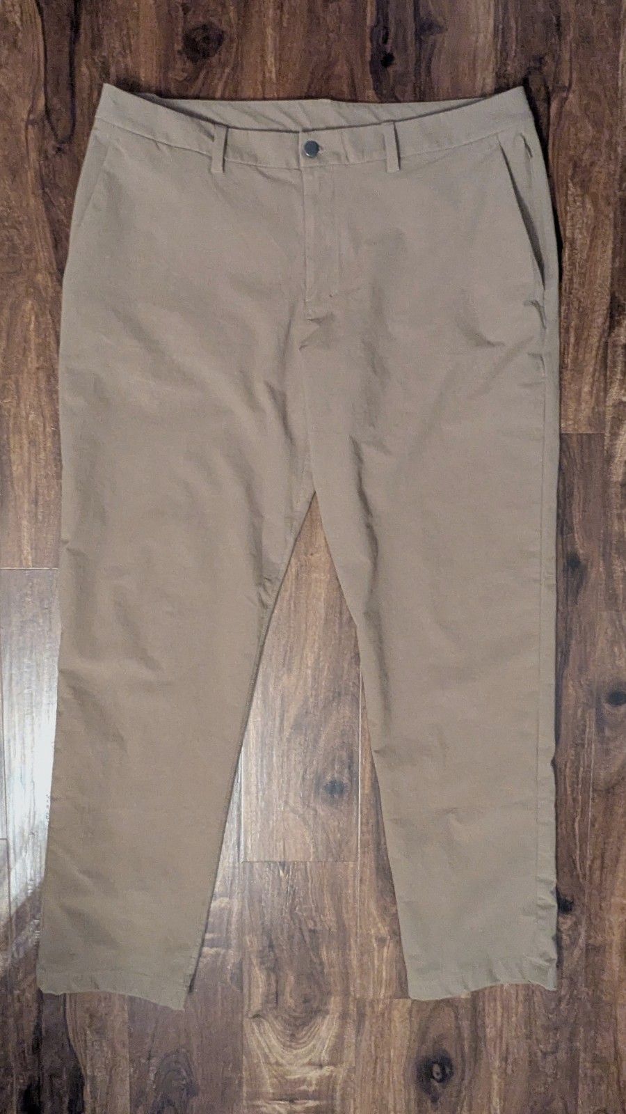 Lululemon ABC Commission Warpstreme Slim Fit Pants Trousers Mens 38x32 Brown EUC