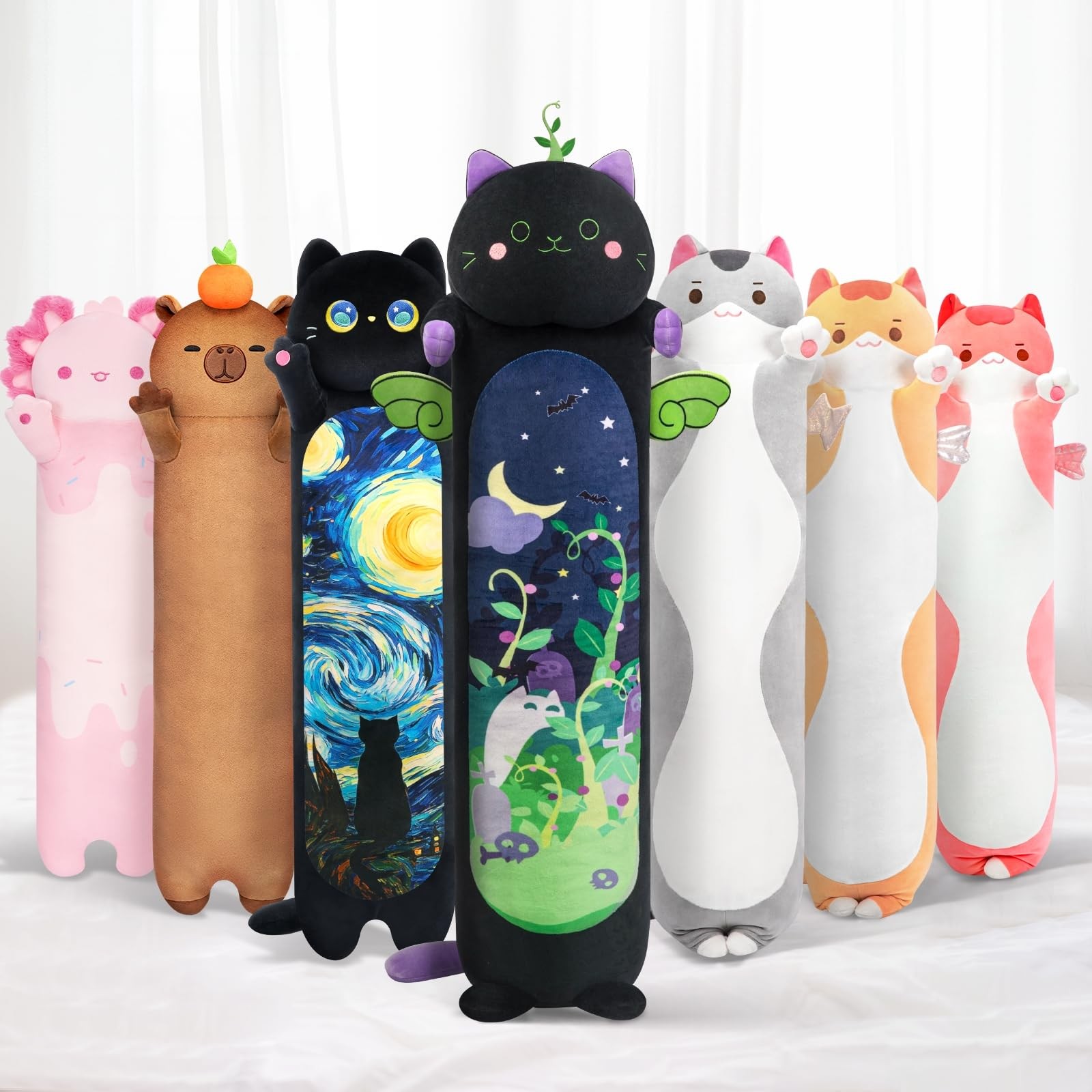 Mewaii Long Cat Plush 5 Sizes, 120% Extra Filling Giant Plushness Kids Body P...