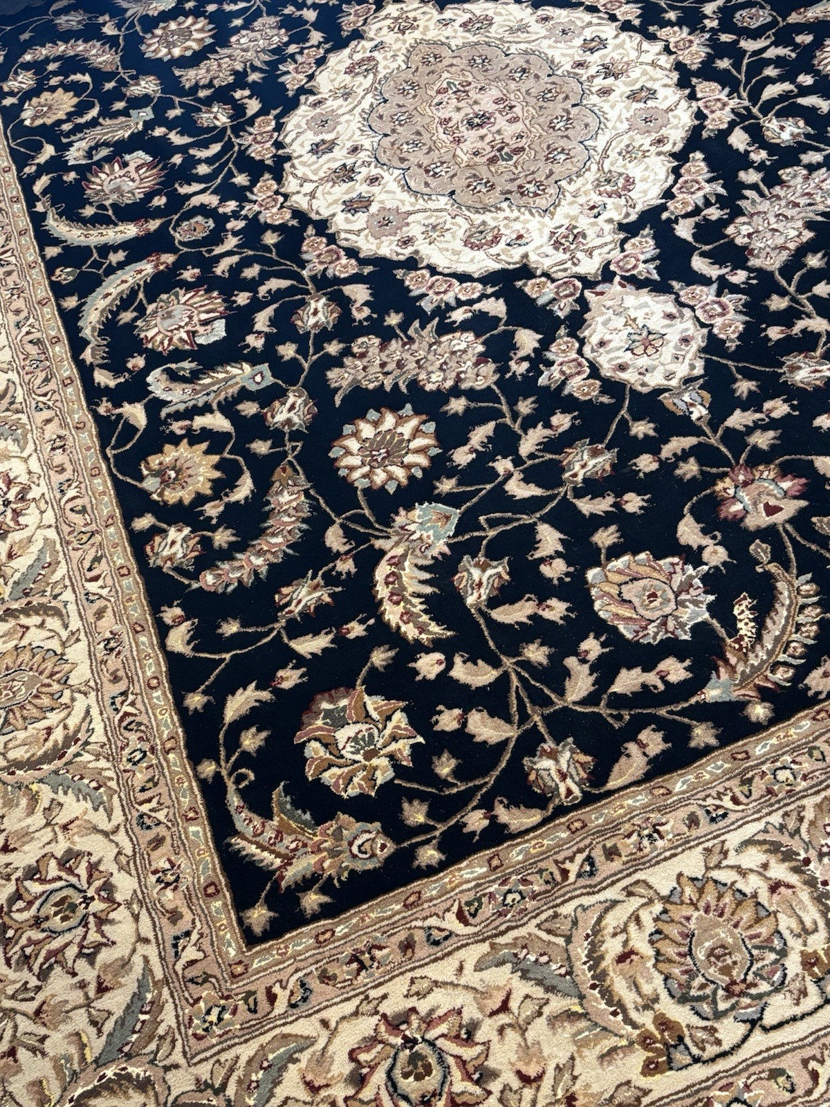 Nourison Black Oriental Wool Hand Tufted Area Rug 8x11 w/ Matching Runner 2.5x7