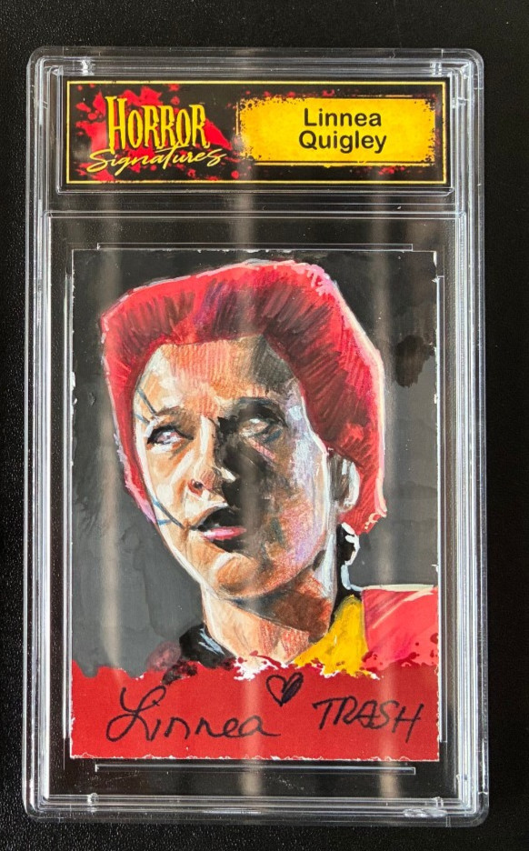 Horror Signatures Linnea Quigley Signed Trash Autograph Auto Sketch SWAU Card Horror Signatures Linnea Quigley Signed Trash Autograph Auto Sketch SWAU Card