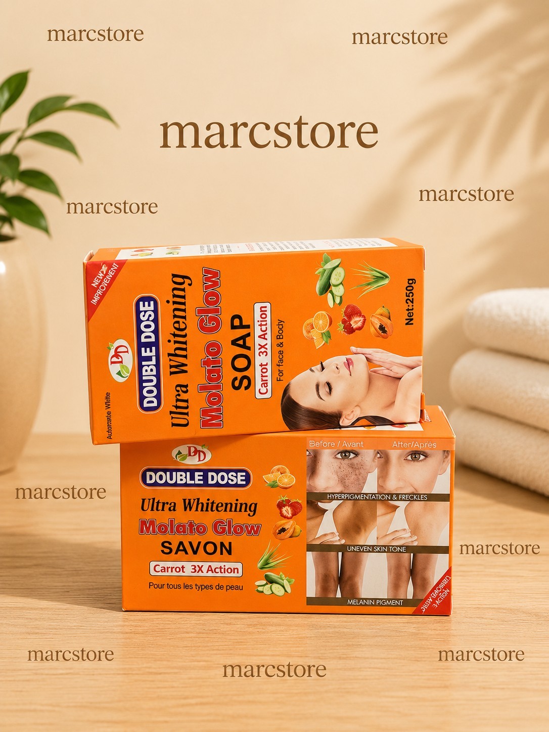 2x Double Dose Ultra Whitening Molato bar Soap  ( 2 Pcs)