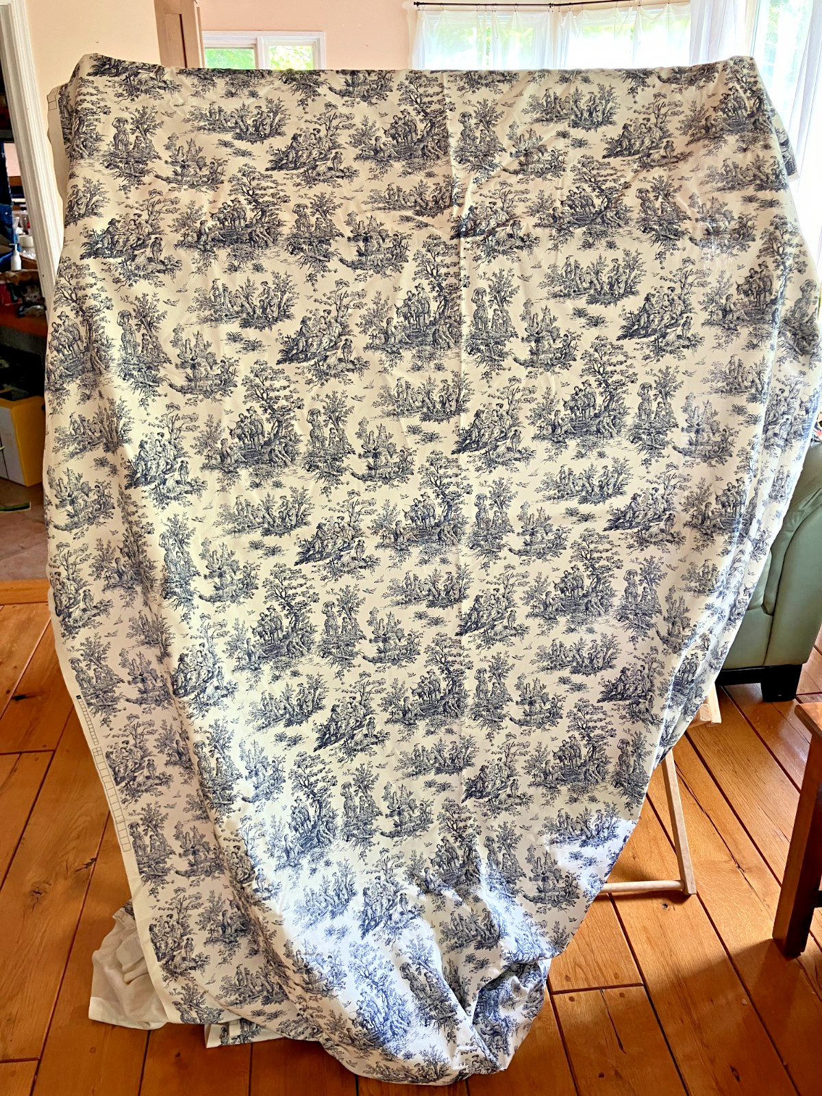 Vtg Waverly Toile Indigo Blue \