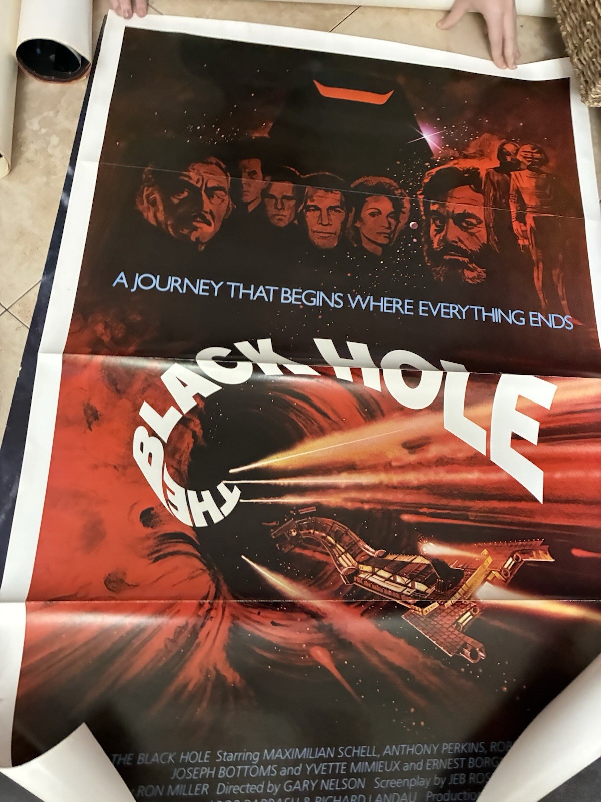 The Black Hole 1979 Original Disney Advance One Sheet Movie Poster 27x41 Sci-Fi