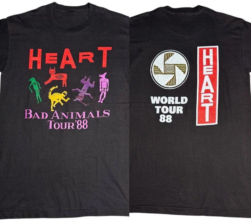 HEART ‘88 Bad Animals Tour T-shirt Short Sleeve tee Sizes S-2345XL NH25741