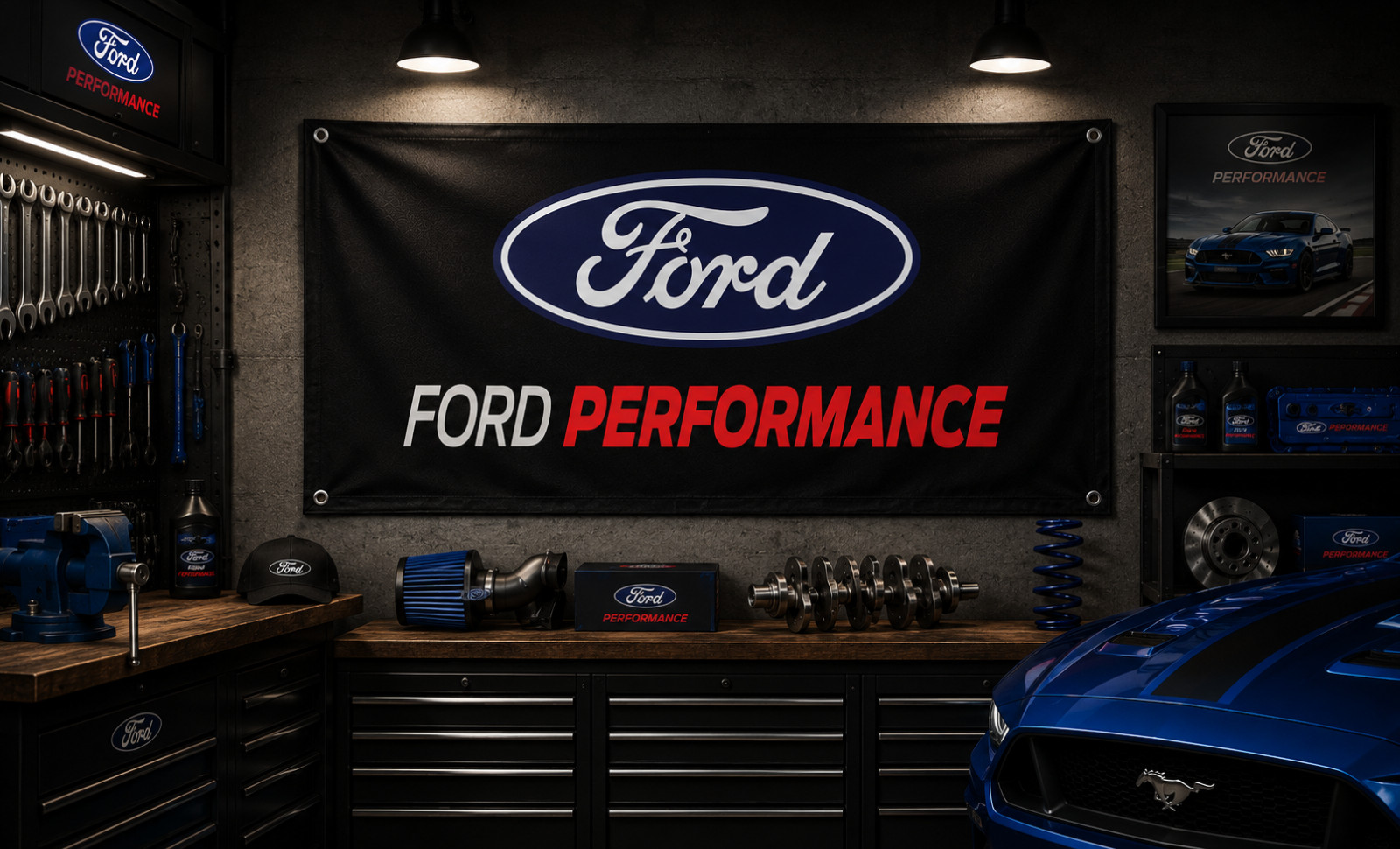 Ford Performance Wall Flag 3x5ft Polyester Garage Decors