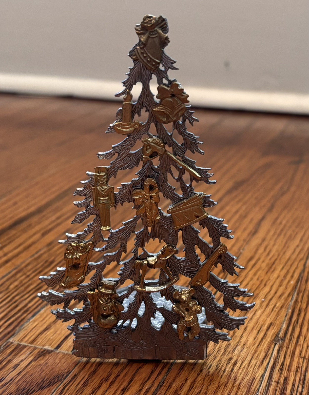 Vintage Metzke Pewter  Christmas Tree With Stand Add On Metzke 