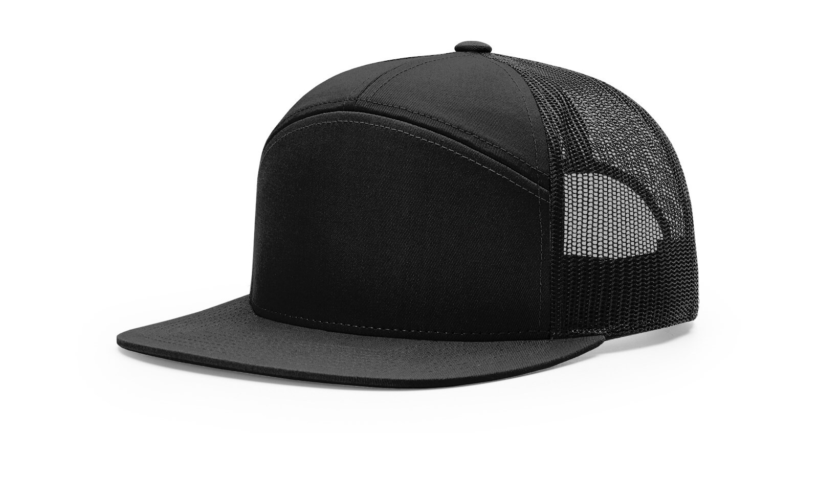 Richardson 168 7 Panel Trucker Hat 168P Snapback Flat Bill Mesh Back Cap