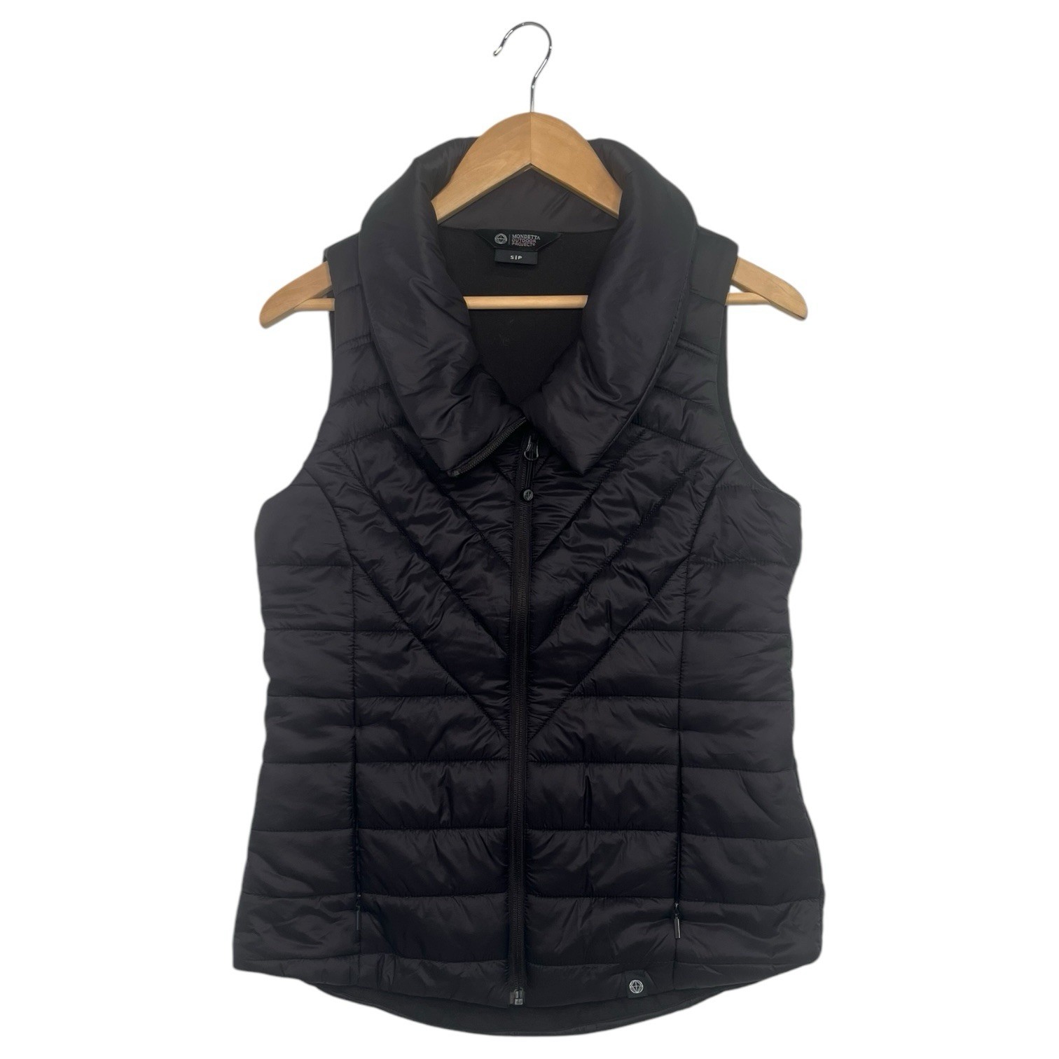 New Mondetta Puffer Vest Womens Small Black Asymmetric Outdoor Project Packable New Mondetta Puffer Vest Womens Small Black Asymmetric Outdoor Project Packable