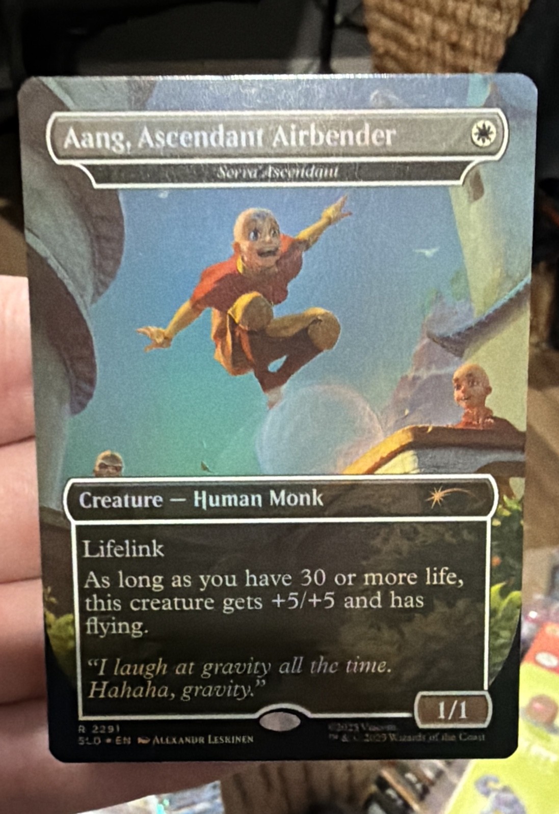 Aang, Ascendant Airbender - Serra Ascendant (Rainbow Foil) Secret Lair Drop Foil