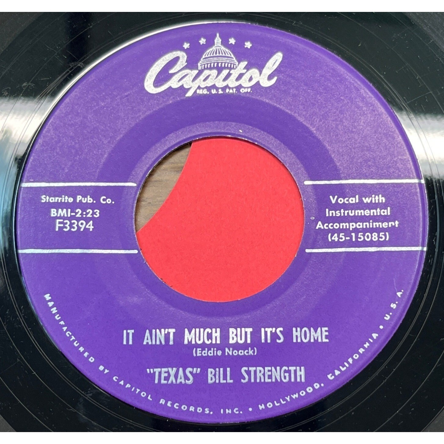 Texas Bill Strength It Aint Much But Its Home 45 Hillbilly Boogie Bop Country