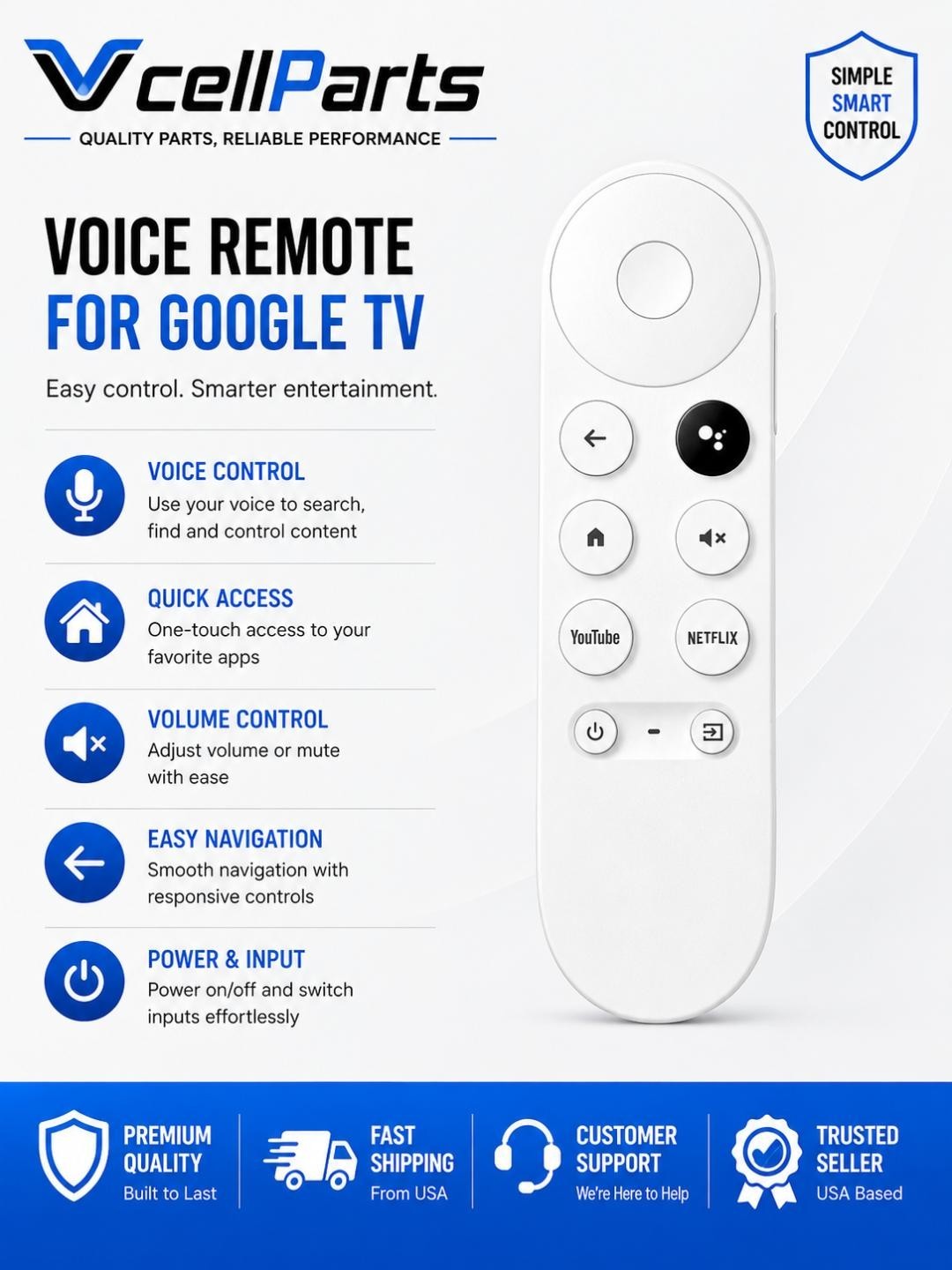 New Replacement For Chromecast With Google TV Voice Bluetooth IR Remote Control New Replacement For Chromecast With Google TV Voice Bluetooth IR Remote Control