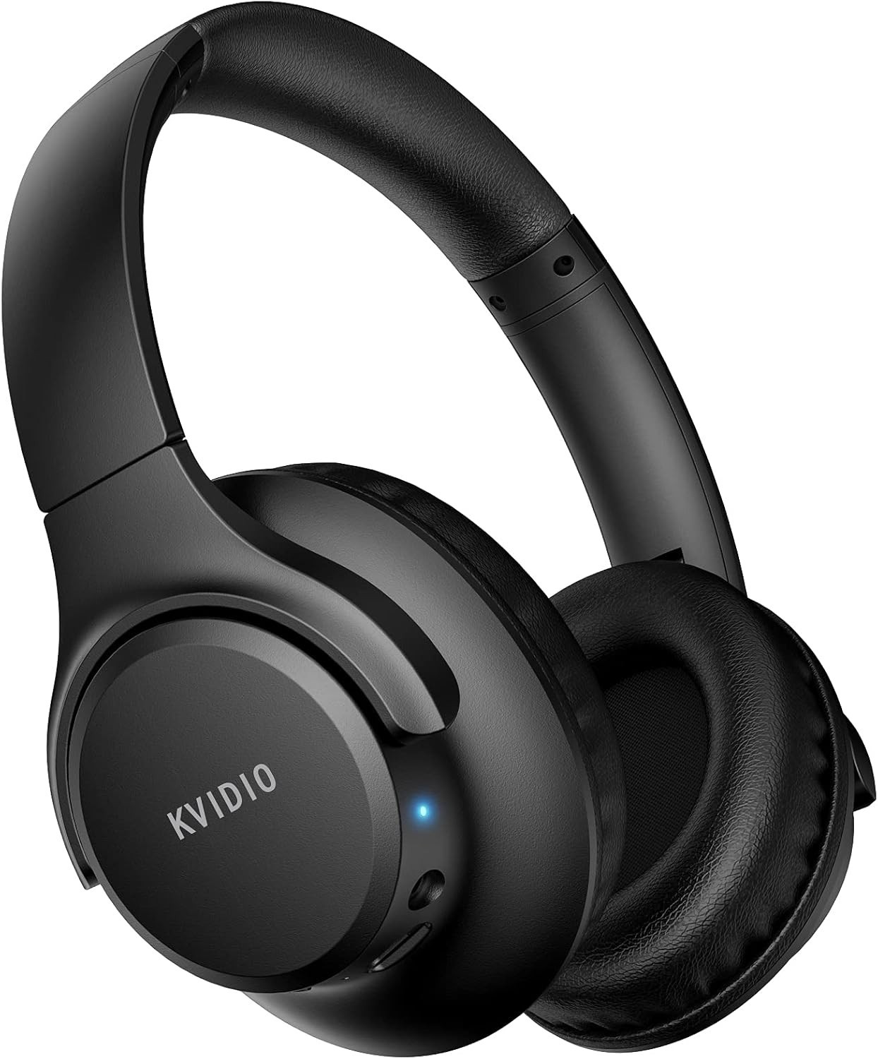 KVIDIO Bluetooth Headphones Over Ear, 65 Hours Playtime Medium, Black