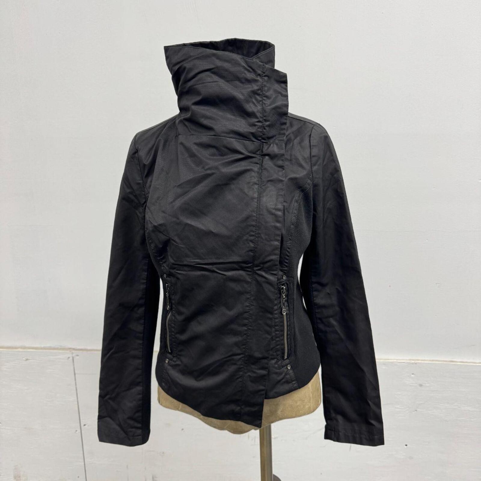Vintage Black Funnel Neck Asymmetric Avant Garde Leather Jacket Vintage Black Funnel Neck Asymmetric Avant Garde Leather Jacket