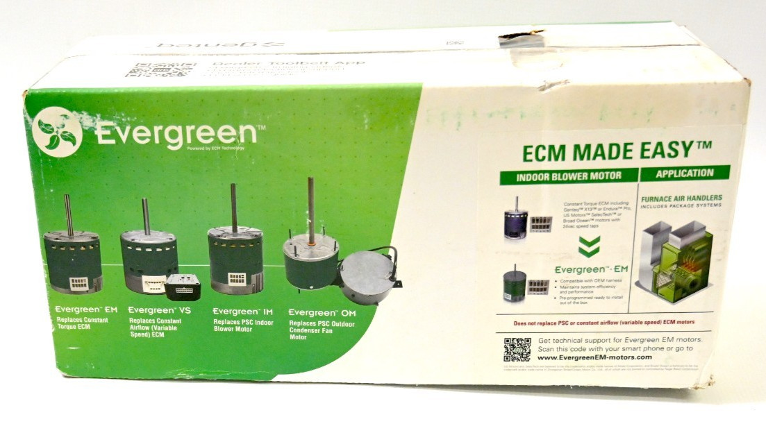 New Evergreen Genteq Blower motor 6207E EM ECM 3/4HP 208V