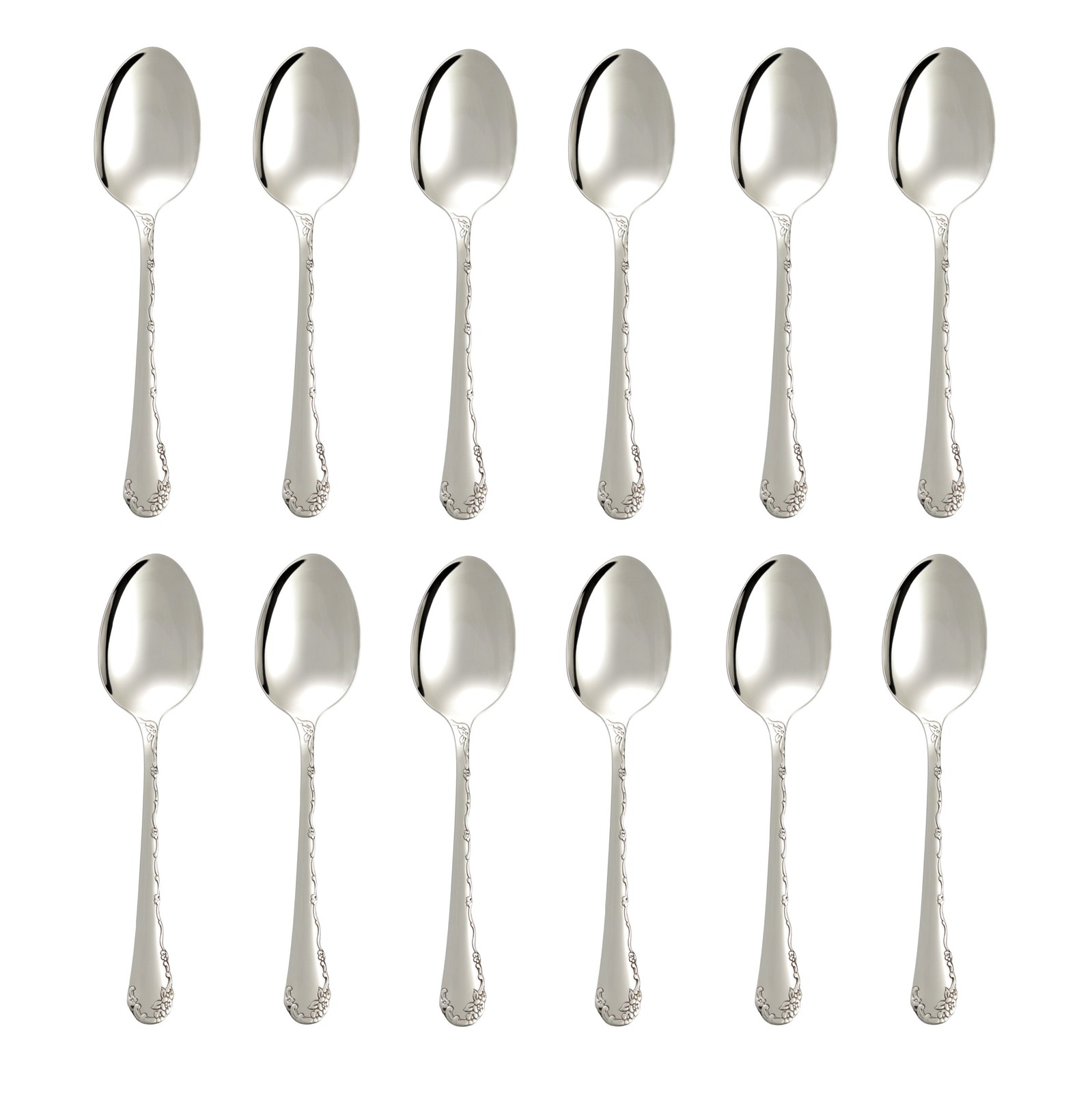 Oneida Belle Rose 18/8 Stainless Steel Teaspoon (Set of Twelve)