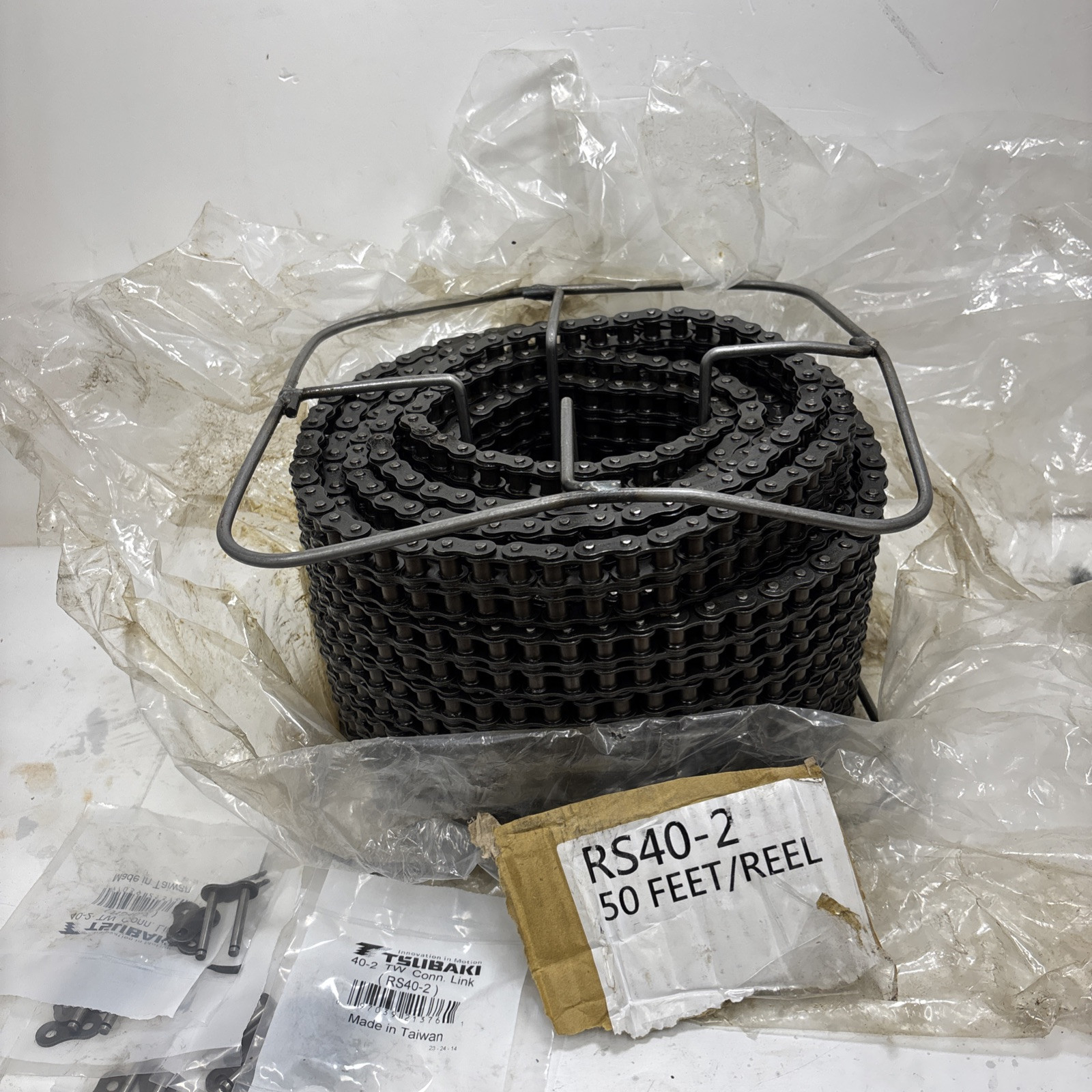 TSUBAKI RS-40-2  50FT  - 40-2 ROLLER CHAIN An 5 Link Locks .