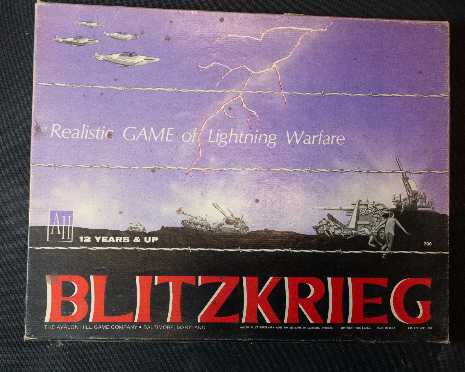 Blitzkrieg Game of Lightning Warfare Board Wargame - Avalon Hill 1965