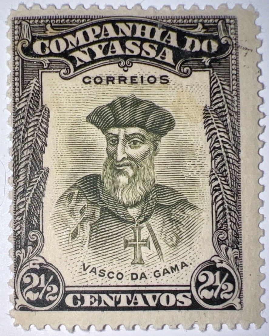Travelstamps: 1921 Nyassa Stamps Sc# 111, 2½ c Vasco da Gama Black-Olive green