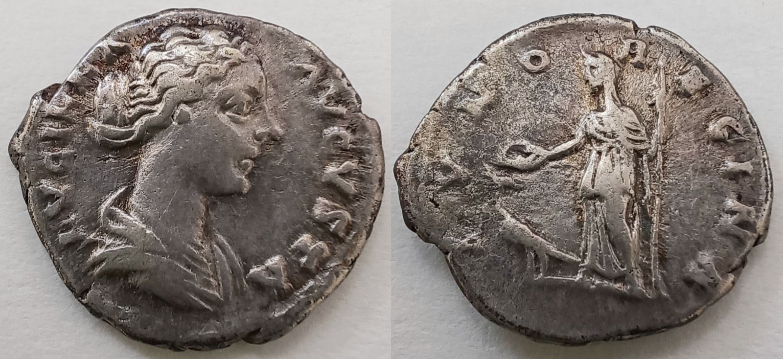 Ancient Roman Empress Lucilla Silver Denarius VOTA PVBLICA Reverse c. AD 164-169