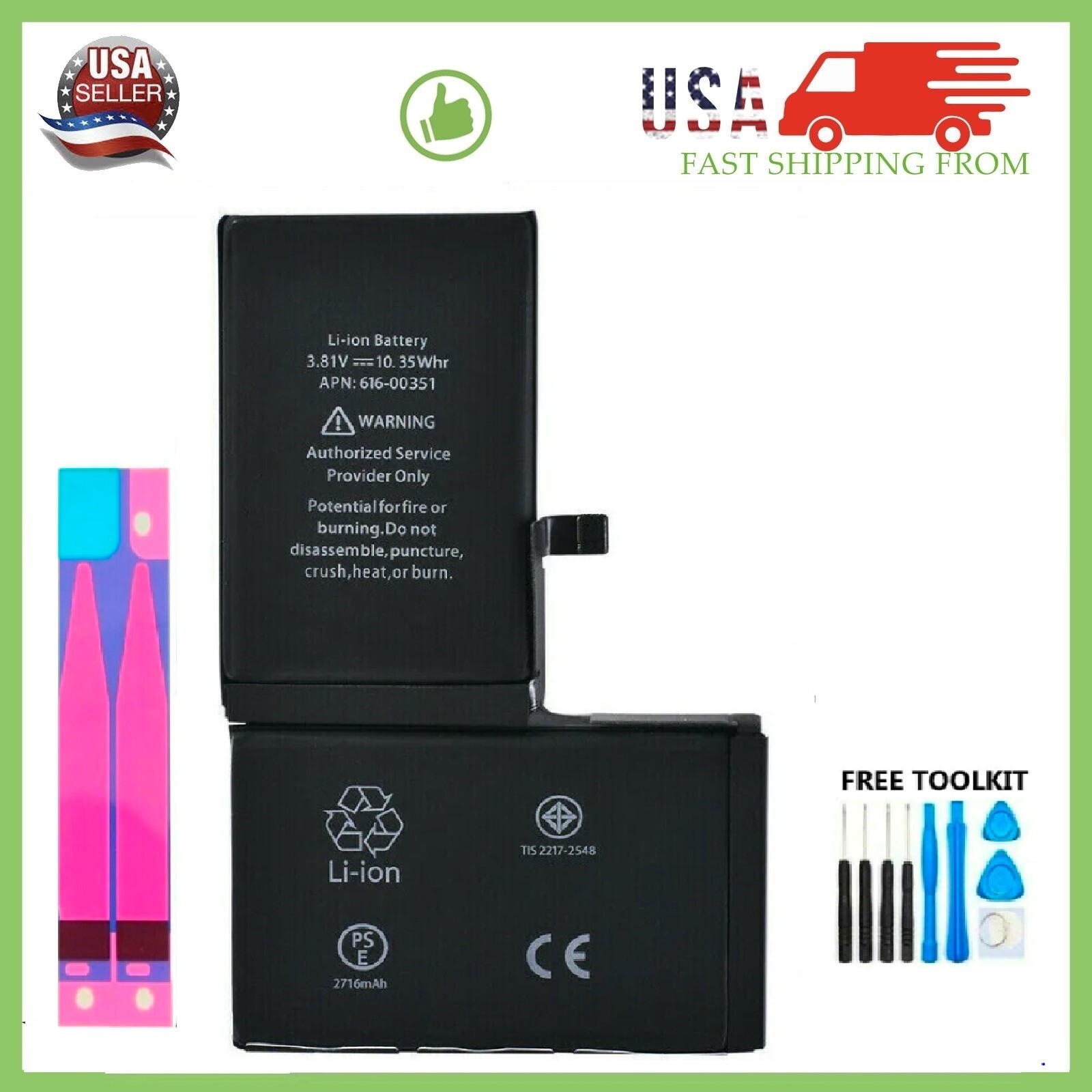 New OEM Replacement Internal Battery For iPhone X/XR/XS/XS Max + Free Tools LOT New OEM Replacement Internal Battery For iPhone X/XR/XS/XS Max + Free Tools LOT