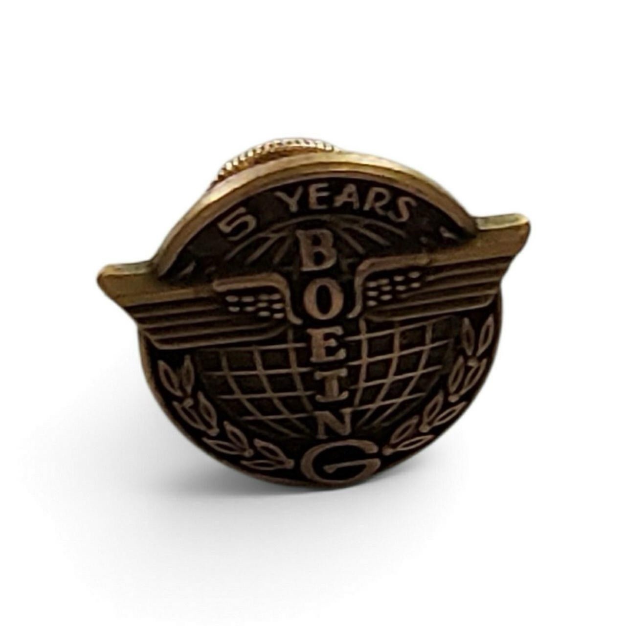 ***RARE*** VINTAGE BOEING 5 YEARS 10K SOLID GOLD JOSTENS TWIST SERVICE PIN