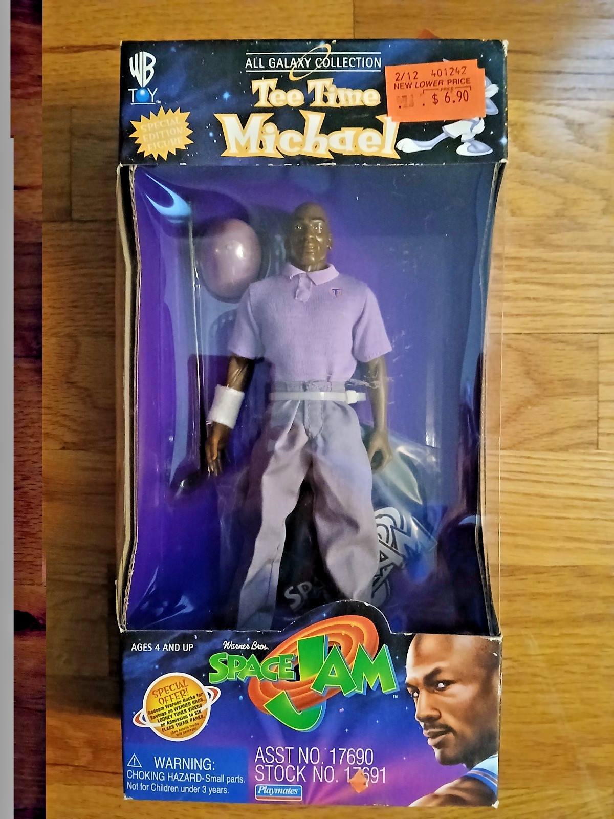 NBA Vintage Michael Jordan Tee Time Michael Space Jam Action Figure 1996 Sealed