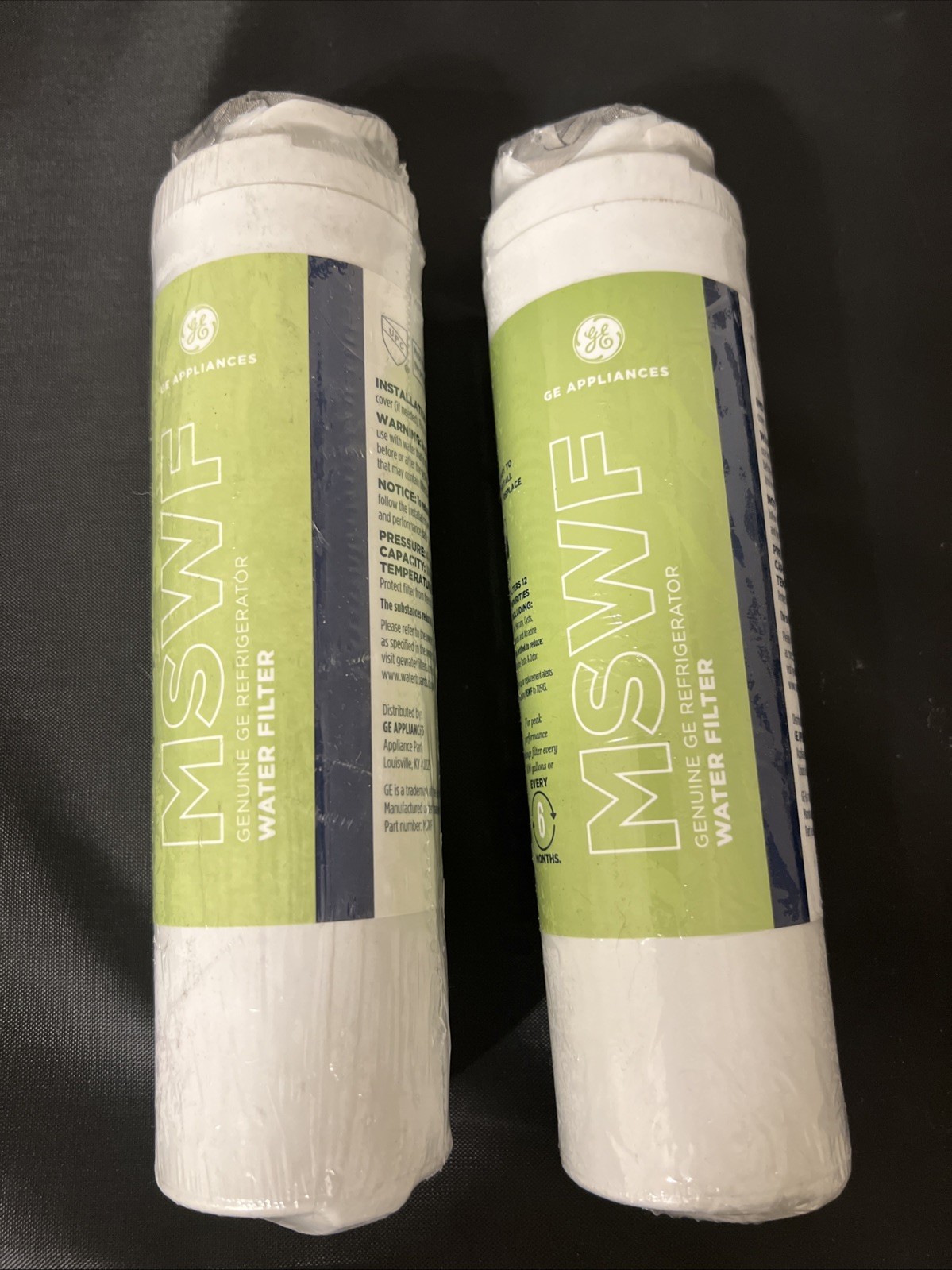 GENUINE GE MSWF Refrigerator Water Filter, 2 Pack Sealed GENERAL ELECTRIC GENUINE GE MSWF Refrigerator Water Filter, 2 Pack Sealed GENERAL ELECTRIC