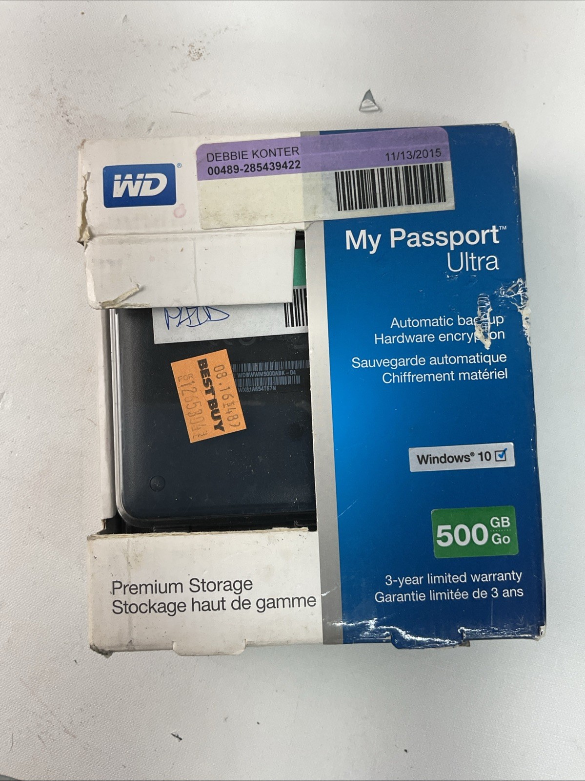 WD My Passport ULTRA 500 GB Go - Portable HARD DRIVE - Black - In Package