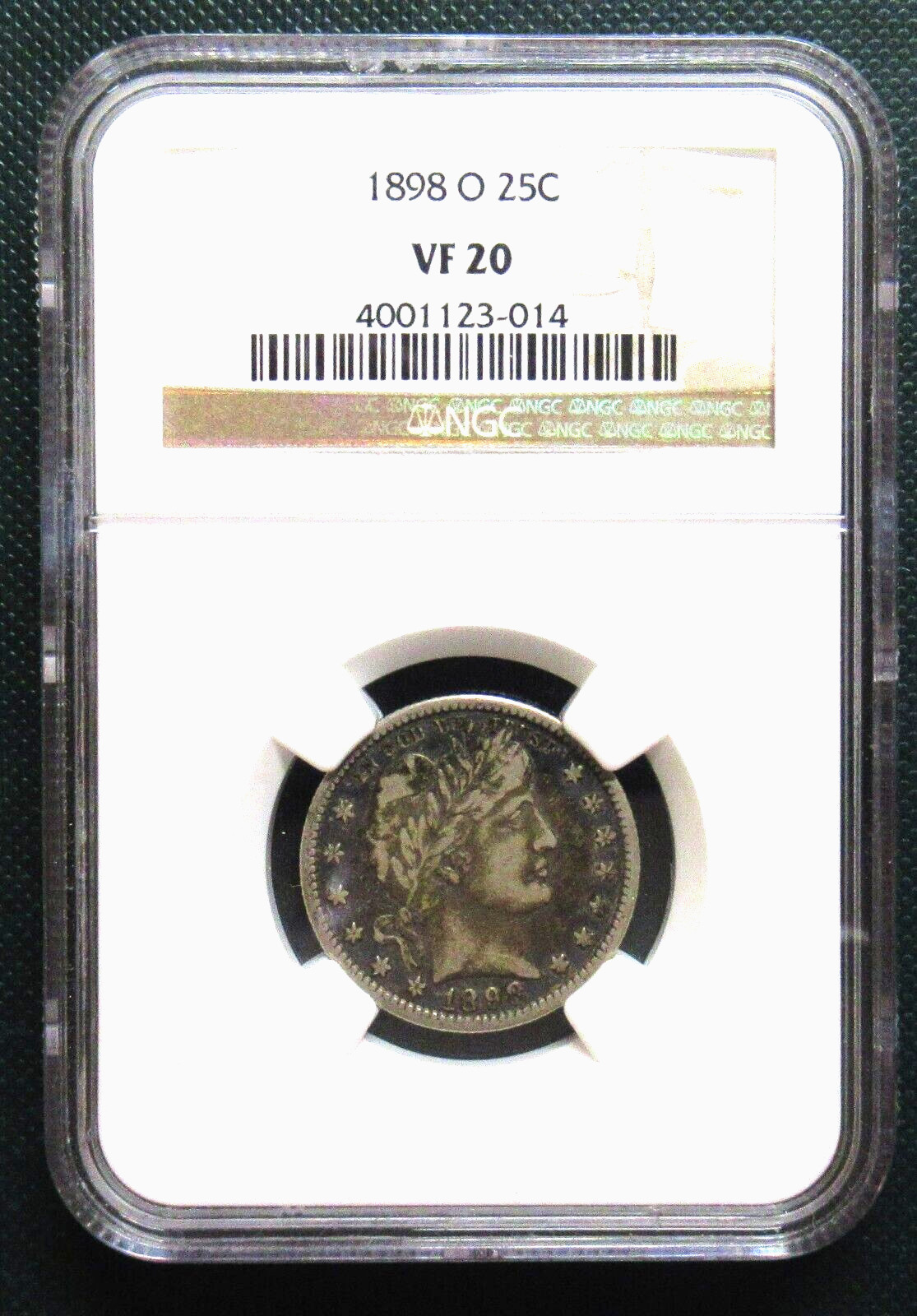 1898-0 BARBER QUARTER NGC VF20