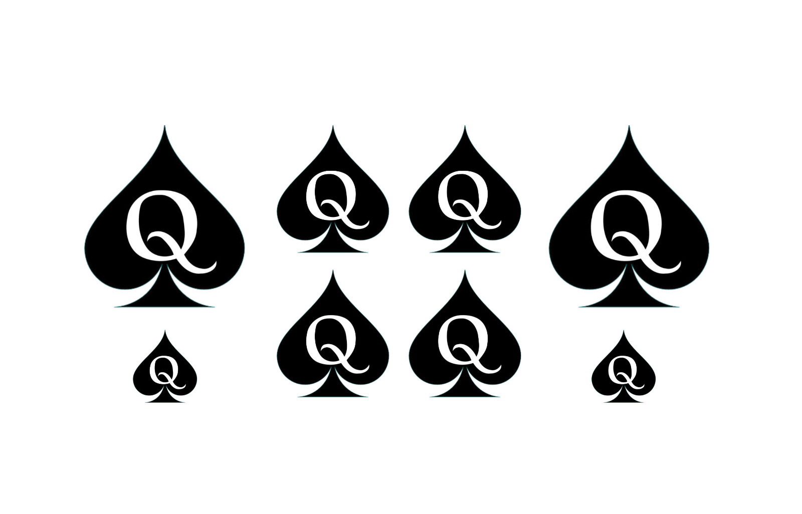 8 Queen of Spades Temporary Tattoos, Erotic Kinky QOS Tattoo Body Art