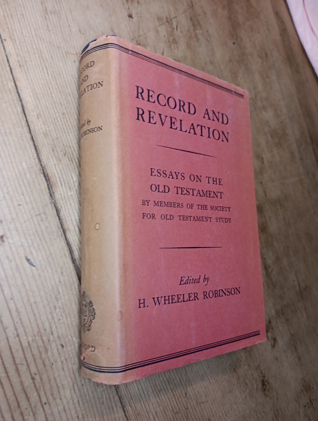 Record and Revelation H Wheeler Robinson Essays on the Old Testament 1938 1st Ed Record and Revelation H Wheeler Robinson Essays on the Old Testament 1938 1st Ed