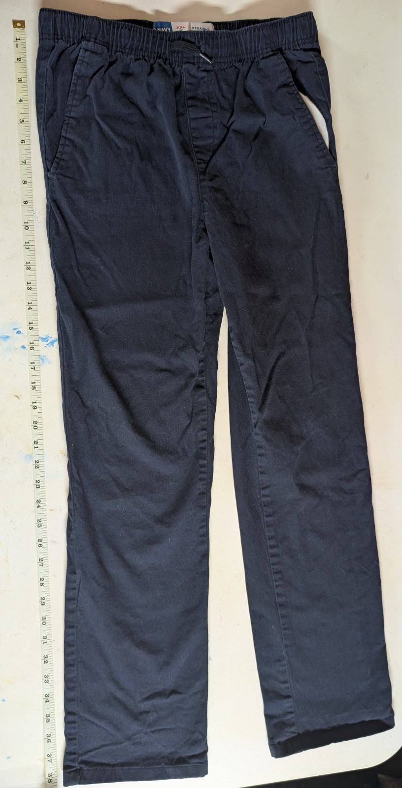 Old Navy XXL 18 Straight Pants Dark Blue Built-In Flex Drawstring