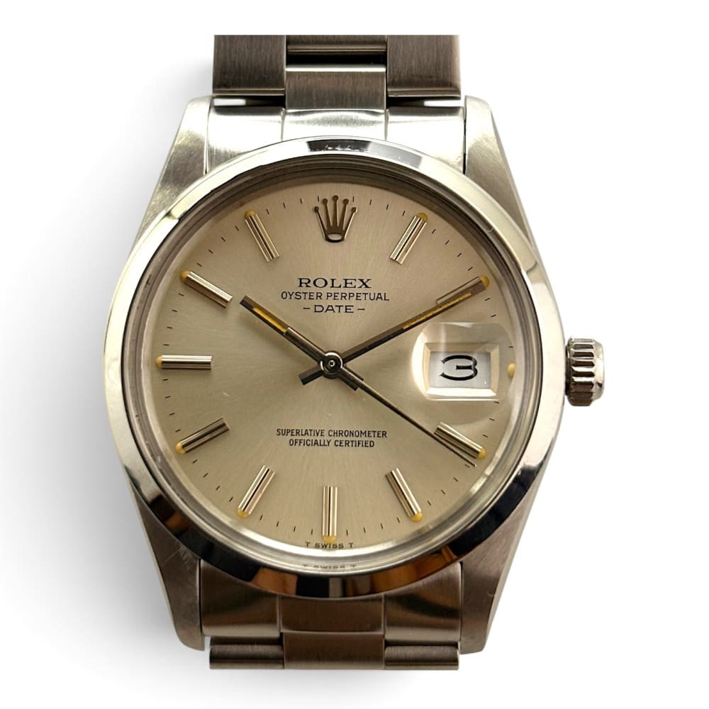 Rolex Date 34 mm Steel Oyster Automatic Watch 15000 Circa 1982