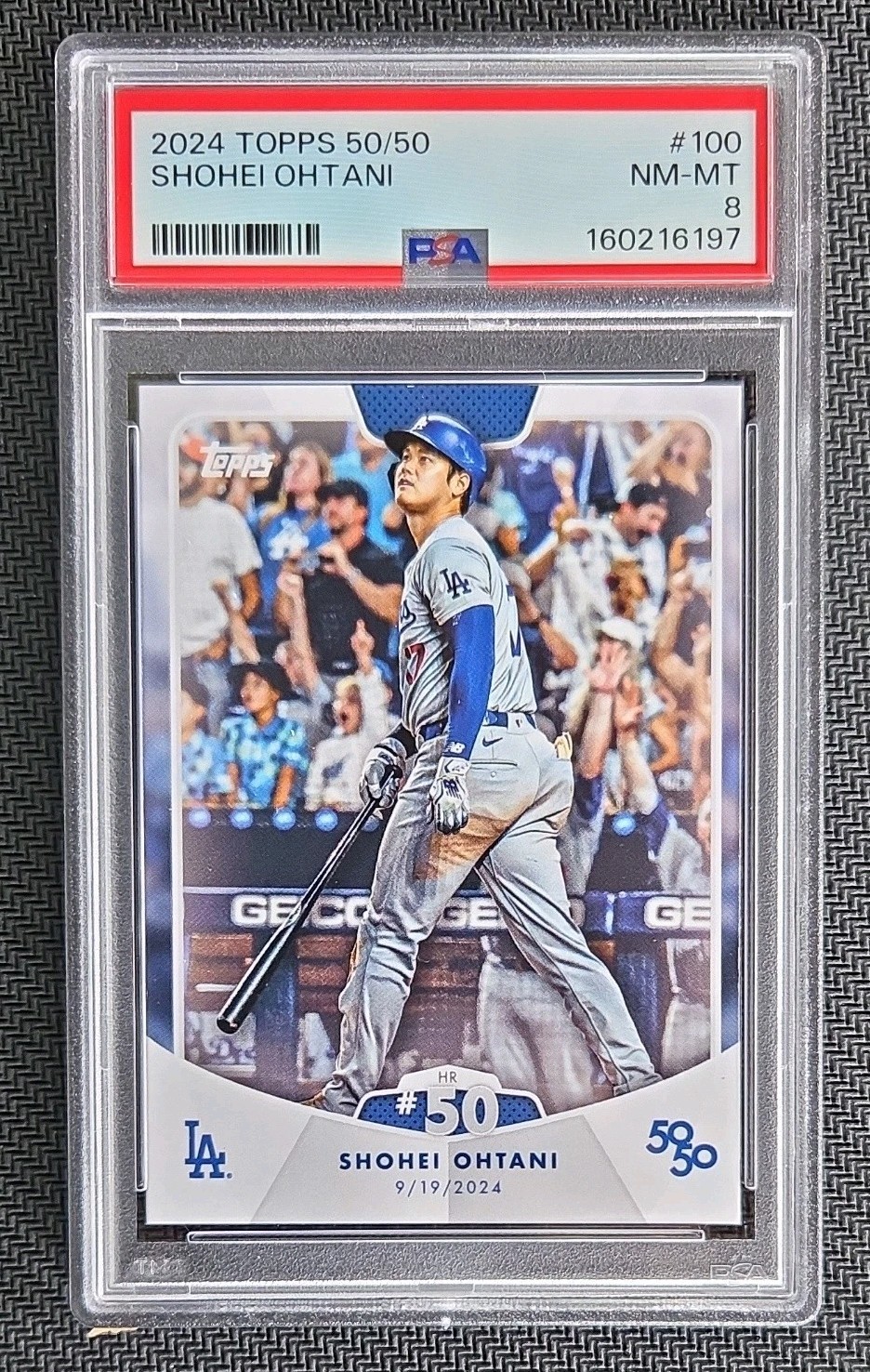 2024 Topps 50/50: Shohei Ohtani - Shohei Ohtani #100 PSA 8 NM-MT