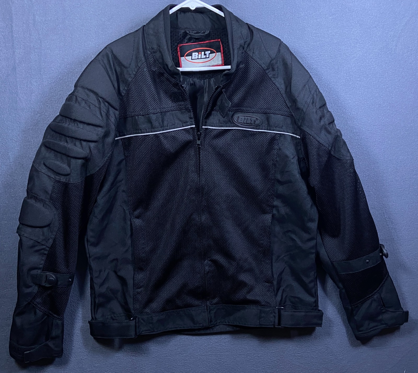 Bilt Jacket Mens Large Tall Motorcycle Racing Perforated Vented Padded BLM3 EUC