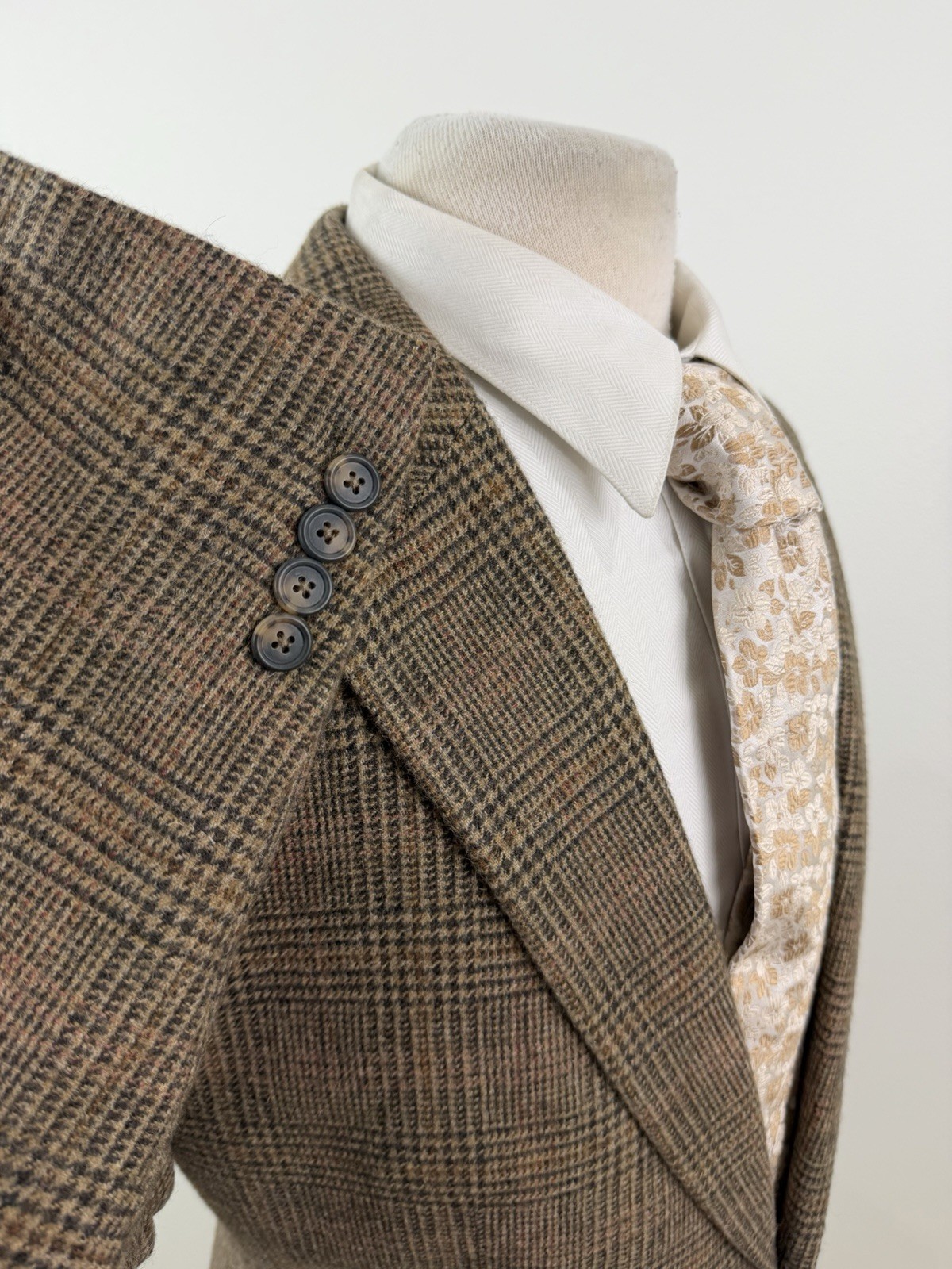 JOS A BANK Men’s Brown Glen Check Tweed Camel Hair Sport Coat Sz 42 L NEW NWT