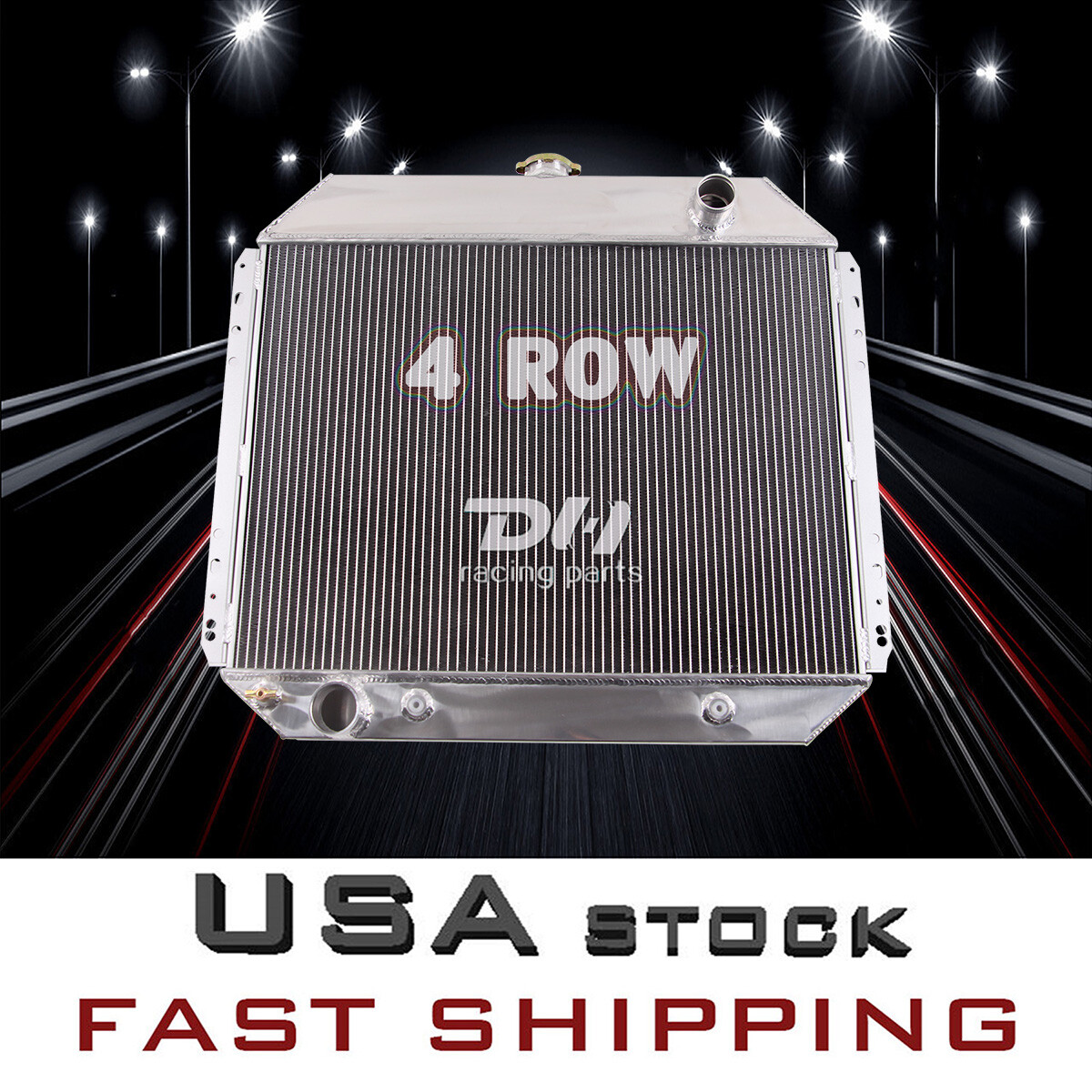 4 Row All-Aluminum Radiator For 66-1979 Ford F100 F150 F250 F350 Bronco TRUCK V8