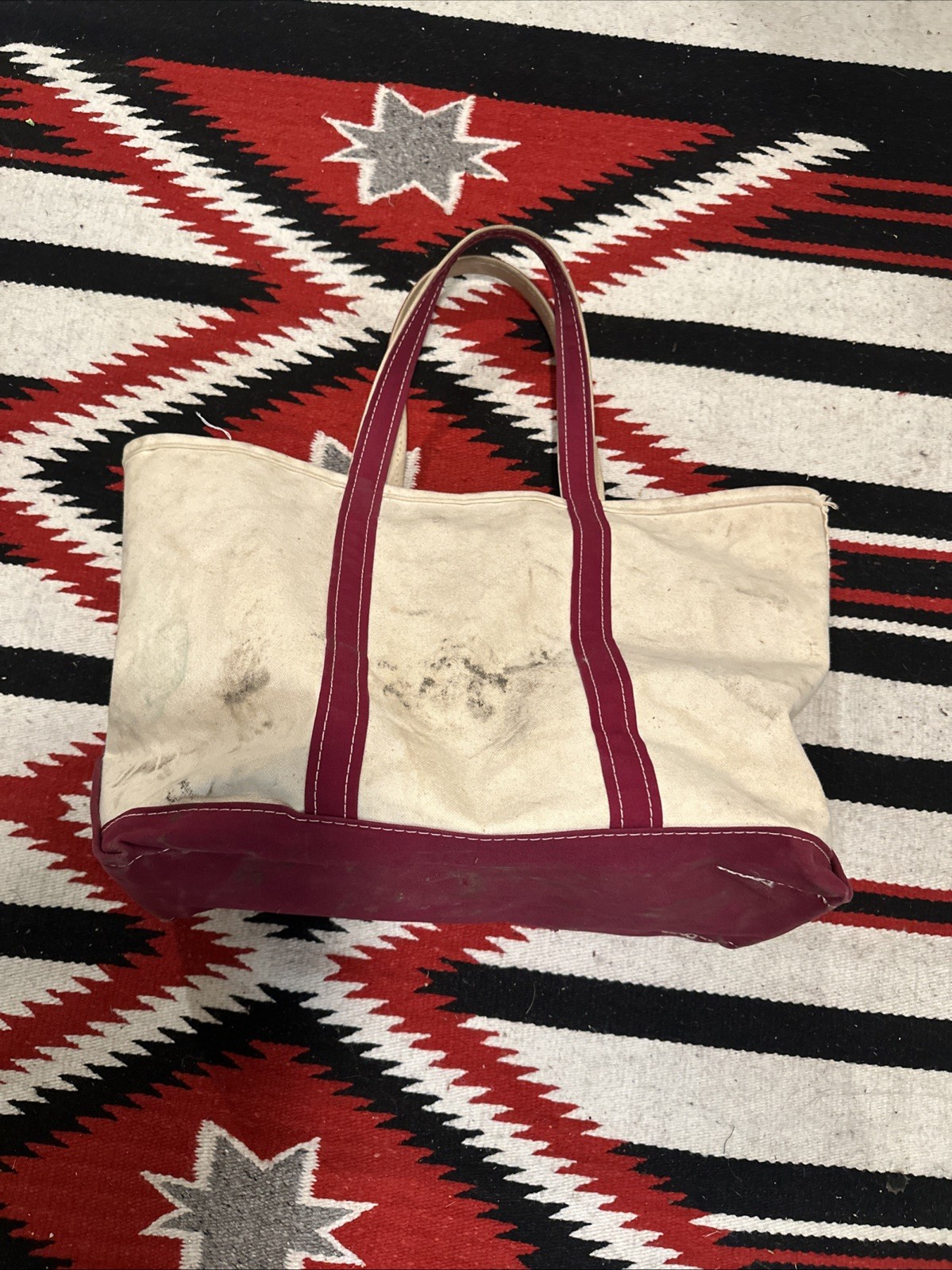 Vintage LL Bean Boat And Tote Burgundy Vtg Bag 80s 90s Vintage LL Bean Boat And Tote Burgundy Vtg Bag 80s 90s